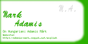 mark adamis business card
