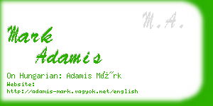 mark adamis business card